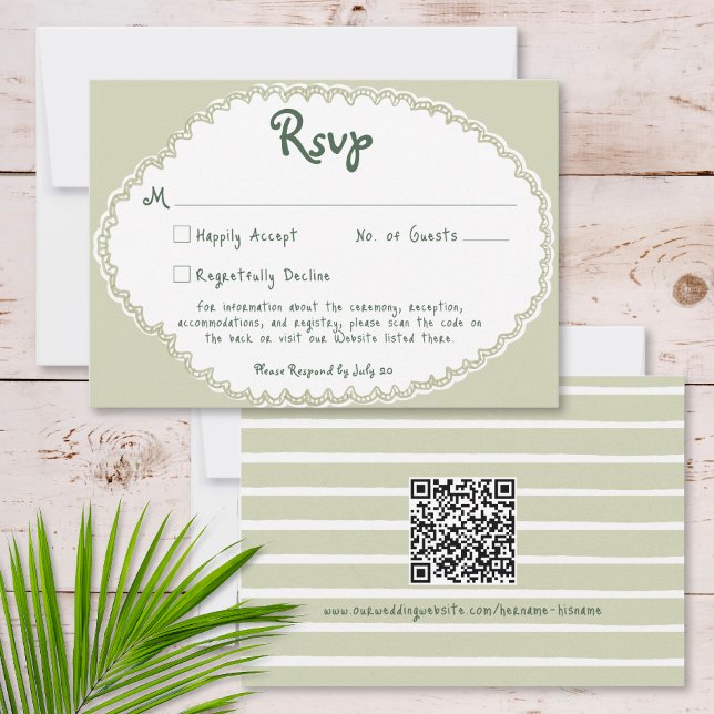 Cartão RSVP Coastal Chic Sun Palm Tree Wedding (Criador carregado)