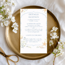 Cartão RSVP Coastal Seashell Floral Response