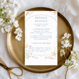 Cartão RSVP Coastal Seashell Floral Response