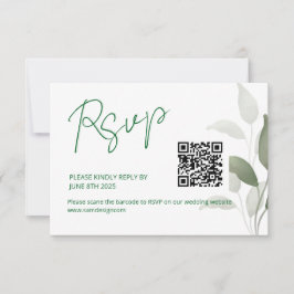 Cartão RSVP Código de casamento da folha