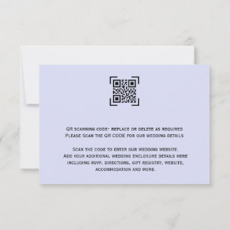 Cartão RSVP Código de verificação floral azul-acinzentado