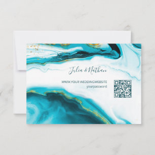 Cartão RSVP Código QR   Casamento de Praia das Tartarugas do M