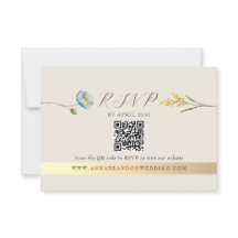 Código QR Casamento Ivory Wildflower