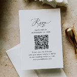 Cartão RSVP Código QR Casamento preto e branco minimalista mod<br><div class="desc">Projetado para coordenar com a nossa coleção de casamento da Modern Calliografia,  esta placa RSVP personalizável,  apresenta uma fonte moderna de escrita de caligrafia emparelhada com uma fonte de serif & sans clássica em preto e é perfeita para qualquer estação. Itens correspondentes disponíveis.</div>