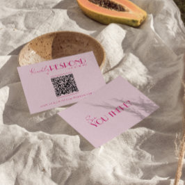 Cartão RSVP Código QR Casamento Retrodiverso com Cor Brilhante