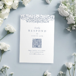 Cartão RSVP Código QR Clássico de Quadro de Ornamentado da Ima