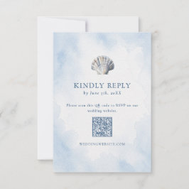 Cartão RSVP Código QR da Praia da Concha Azul