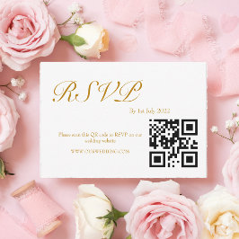 Cartão RSVP Código QR de Aquarela ROSE