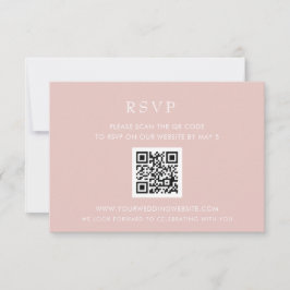 Cartão RSVP CÓDIGO QR de Blush Moderno Elegante Simples