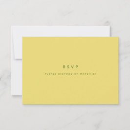 Cartão RSVP Código QR de Casamento Amarelo Limão Minimalista M
