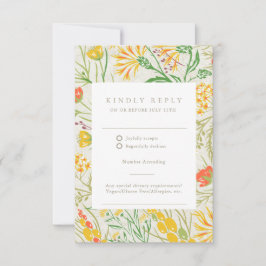 Cartão RSVP Código QR de Casamento ao Ar Livre em Prado Selvag