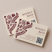 Código QR de Casamento Burgundy Mexicano