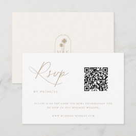 Cartão RSVP Código QR de Casamento Chic Costeiro Contemporâneo