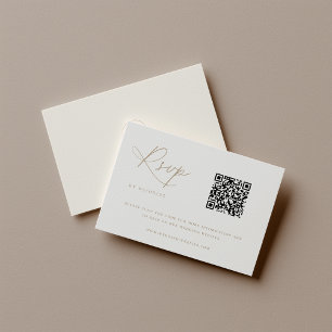 Cartão RSVP Código QR de Casamento Chic Costeiro Contemporâneo