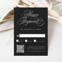 Código QR de Casamento da Caligrafia Romântica Neg