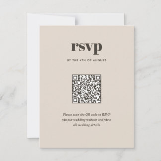 Cartão RSVP Código QR de casamento da Modern Brown Trendy Mix