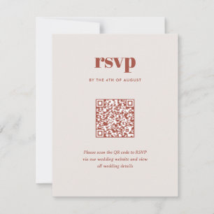 Cartão RSVP Código QR de casamento da Modern Brown Trendy Mix 