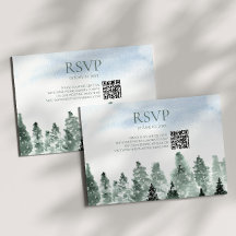 Código QR de casamento de árvores de pinheiro com