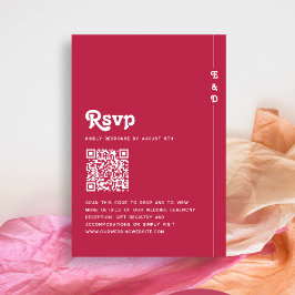 Cartão RSVP Código QR de Casamento de Casamento de Monograma R