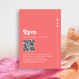 Cartão RSVP Código QR de Casamento de Casamento do Monograma C