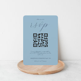 Cartão RSVP Código QR de Casamento de Colorblock Moderno | Azu