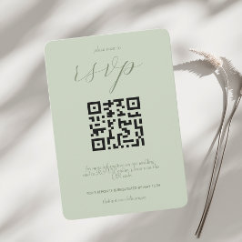 Cartão RSVP Código QR de Casamento de Colorblock Moderno | Sag