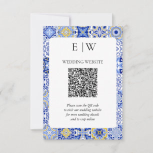 Cartão RSVP Código QR de Casamento de Limão do Mediterrâneo