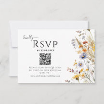 Código QR de Casamento de primavera de Flores Selv