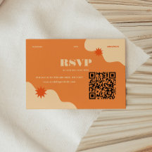 Código QR de Casamento de Verão Colorido Retroativ