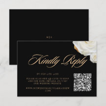 Código QR de casamento elegante floral moderno em