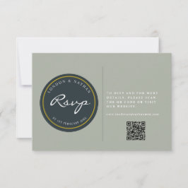 Cartão RSVP Código QR de Casamento Flamental Botânico Vibrante
