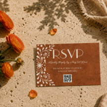 código QR de casamento floral mexicano