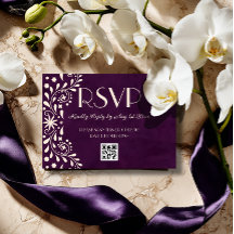 código QR de casamento floral Talavera Plum