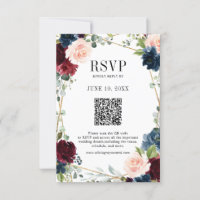 Código QR de Casamento Geométrico do Blush Boho Ma