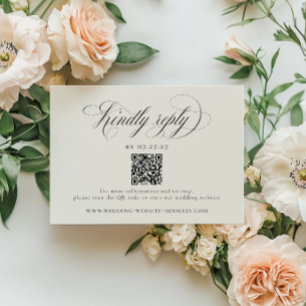 Cartão RSVP Código QR de Casamento Listras Imponentes