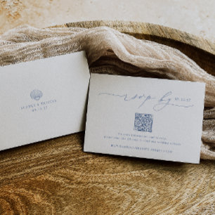 Cartão RSVP Código QR de Casamento Minimalista do CABO