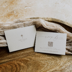 Cartão RSVP Código QR de Casamento Minimalista OASIS
