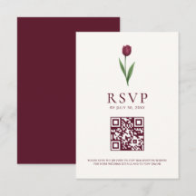 Código QR de Casamento Minimalista Simples Tulipa 