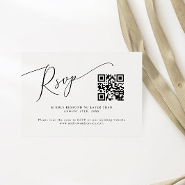 Cartão RSVP Código QR de Casamento Mínimo