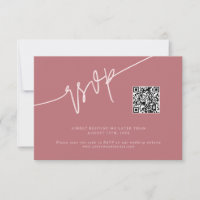 Código QR de Casamento Rosa Empoeirado com Letra M