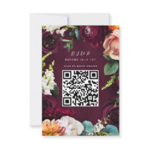 Código QR de Casamento Rosa Ranunculus da Borgonha