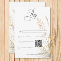 Código QR de Casamento Rustic Boho Seco Tan Grass