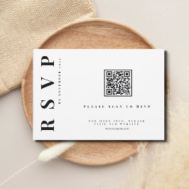Cartão RSVP Código qr de casamento simples e moderno minimalis