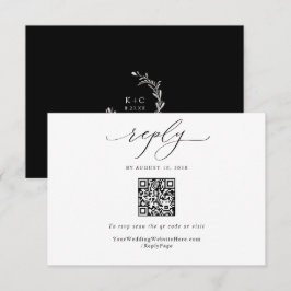 Cartão RSVP Código QR de Casamento Vintage Elegante Simples