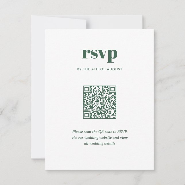 Cartão RSVP Código QR de Combinação de Casamento de Combinação (Frente)