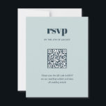 Cartão RSVP Código QR de Combinação de Casamento de Combinação<br><div class="desc">Marinho moderno Blue Trendy Mix Match Match Wedding QR Code RSVP Card apresenta pares de tipos modernos em cores ousadas e modernas.</div>