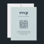 Cartão RSVP Código QR de Combinação de Casamento de Combinação<br><div class="desc">Marinho moderno Blue Trendy Mix Match Match Wedding QR Code RSVP Card apresenta pares de tipos modernos em cores ousadas e modernas.</div>