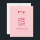 Cartão RSVP Código QR de Combinação de Casamento de Mistura de<br><div class="desc">Modern Pink Trendy Mix Match Match Wedding QR Code RSVP Card apresenta pares de tipos modernos em negrito,  cores modernas</div>