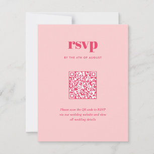 Cartão RSVP Código QR de Combinação de Casamento de Mistura de