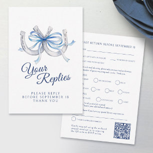 Cartão RSVP Código QR de Escolha de Refeição de Casamento de F